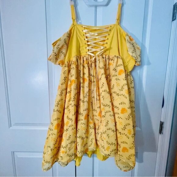 NWT Her Universe Disney Beauty And The Beast Belle Cold Shoulder Dress - Picture 4 of 11